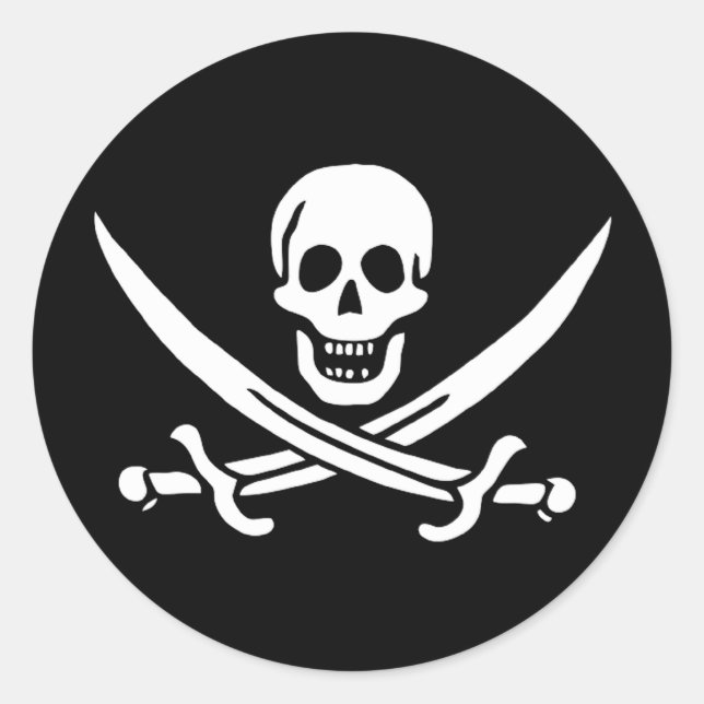 Pirate Flag of Calico Jack Classic Round Sticker (Front)