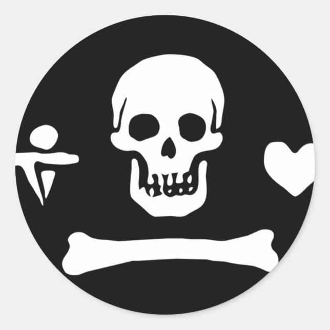 Pirate Flag of Stede Bonnet Classic Round Sticker (Front)