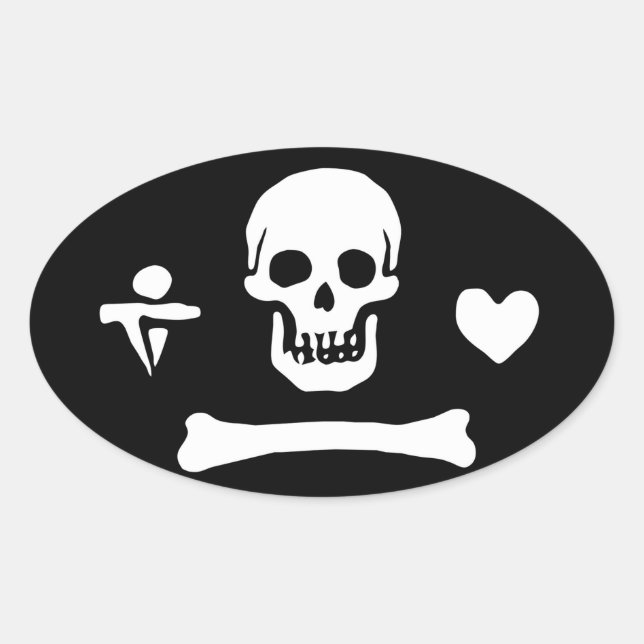 Pirate Flag Of Stede Bonnet Oval Sticker (Front)