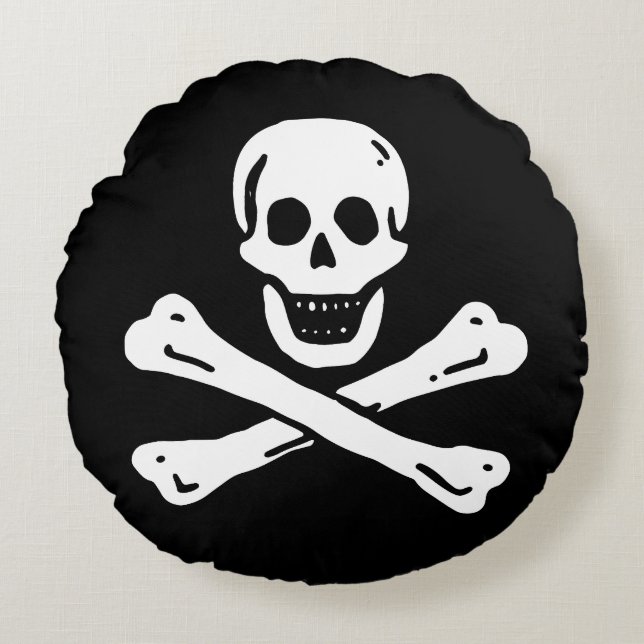 Pirate Flag Round Cushion (Front)