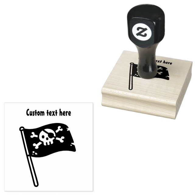 Pirate Flag Rubber Stamp (Stamped)
