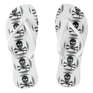 Pirate Flag Skull and Crossbones Jolly Roger Thongs
