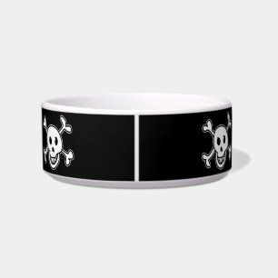 Pirate flag skull and crossbones pet bowl