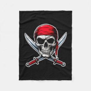Pirate flag skull and crossbones skeleton costume fleece blanket