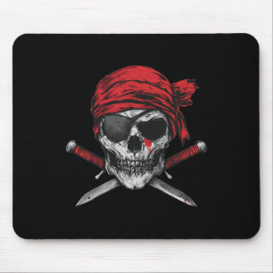 Pirate Flag Skull And Crossbones Skeleton Graphic Mouse Pad