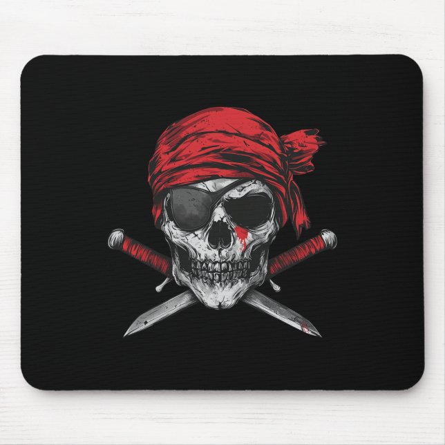 Pirate Flag Skull And Crossbones Skeleton Graphic  Mouse Pad (Front)