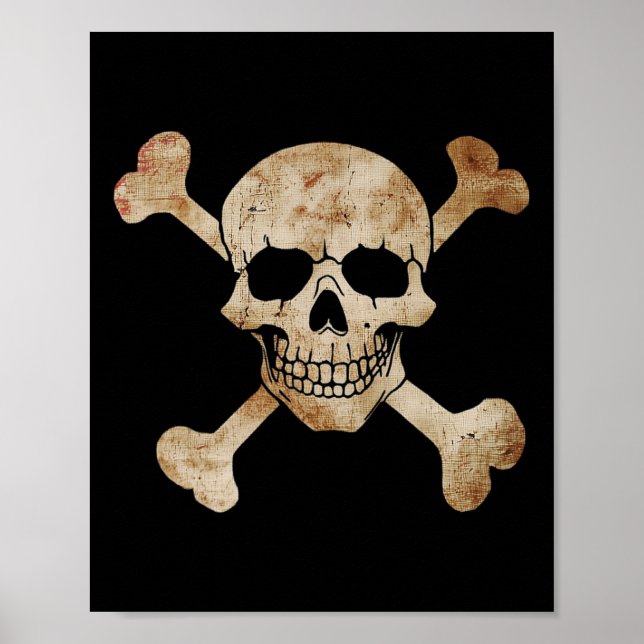 Pirate Flag Skull And Crossbones Skeleton Graphic  Poster (Front)