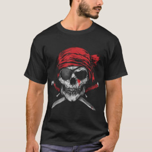 Pirate Flag Skull And Crossbones Skeleton  T-Shirt