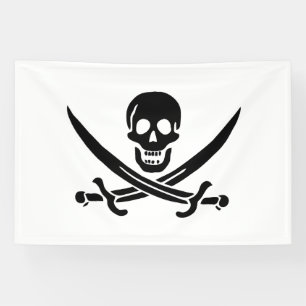 Pirate Flag Skull Crossed Swords Banner