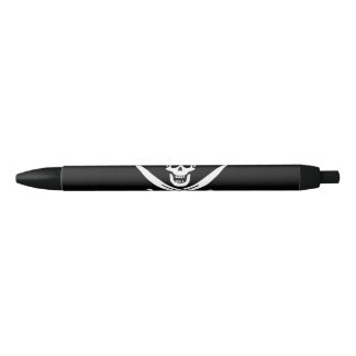 Pirate Flag Skull Crossed Swords Black Ink Pen