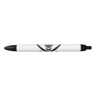 Pirate Flag Skull Crossed Swords Black Ink Pen