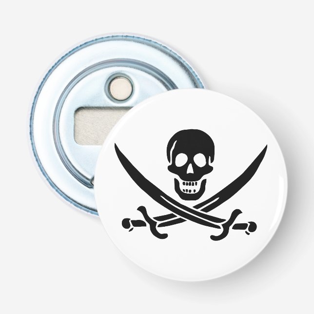 Pirate Flag Skull Crossed Swords Bottle Opener (Front)