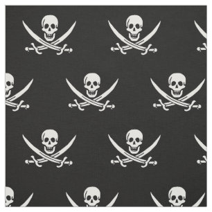 Pirate Flag Skull Crossed Swords Fabric