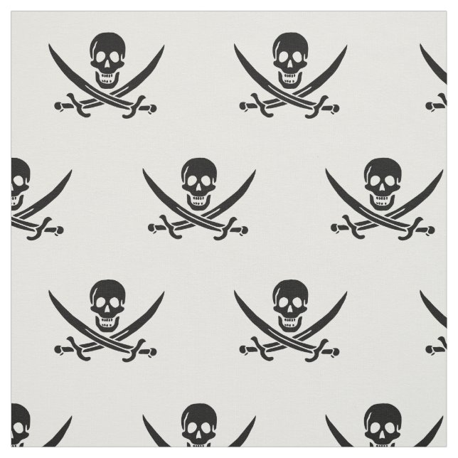 Pirate Flag Skull Crossed Swords Fabric (Swatch)
