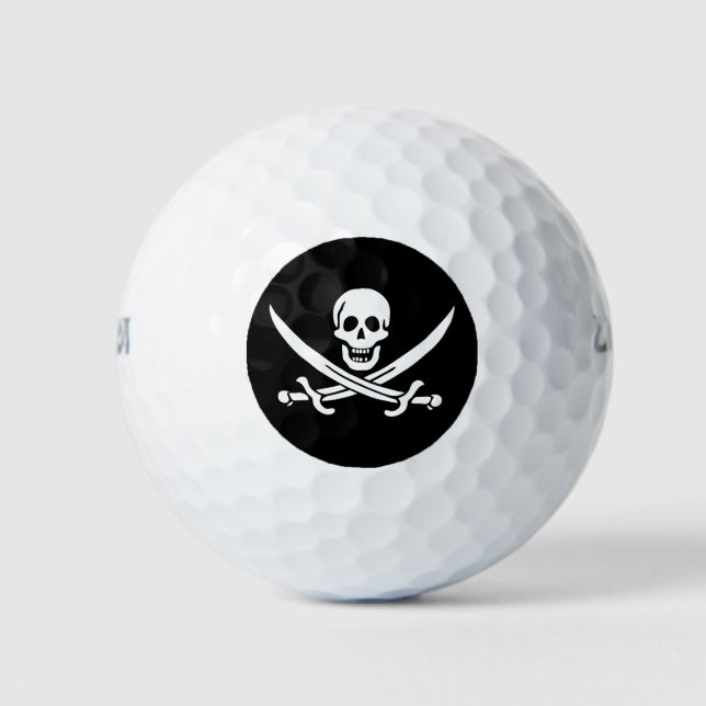 Pirate Flag Skull Crossed Swords Golf Balls (Front)