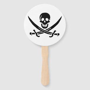 Pirate Flag Skull Crossed Swords Hand Fan