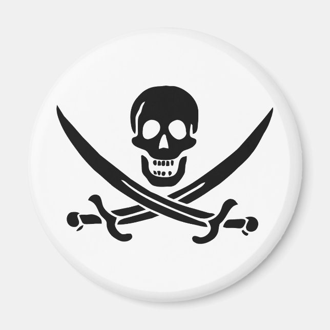 Pirate Flag Skull Crossed Swords Magnet (Front)