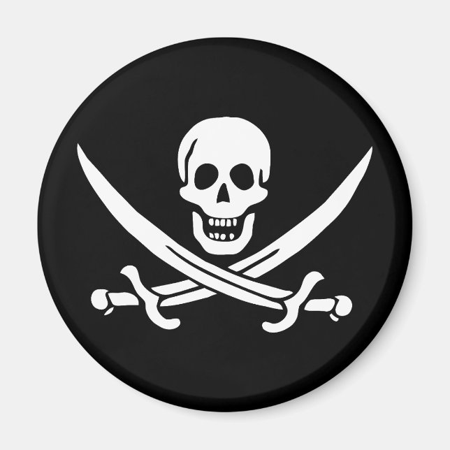Pirate Flag Skull Crossed Swords Magnet (Front)