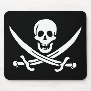 Pirate Flag Skull Crossed Swords Mouse Pad