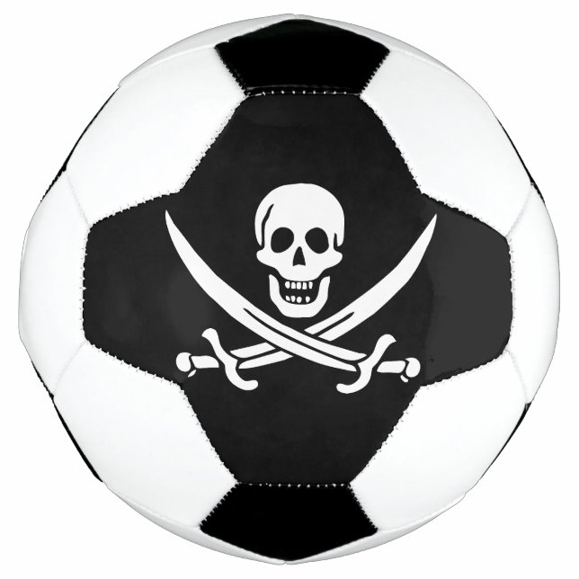 Pirate Flag Skull Crossed Swords Soccer Ball (Front)