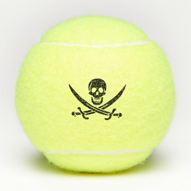 Pirate Flag Skull Crossed Swords Tennis Balls (Front)