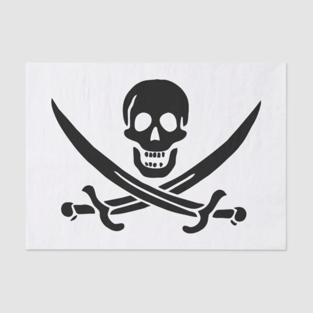 Pirate Flag Skull Crossed Swords Tissue Paper (Front)