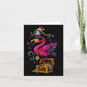 Pirate Flamingo Adventure Map Jolly Roger Hallowee Card