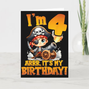 Pirate Fourth Birthday Im 4 Arrr Its My Birthday  Card