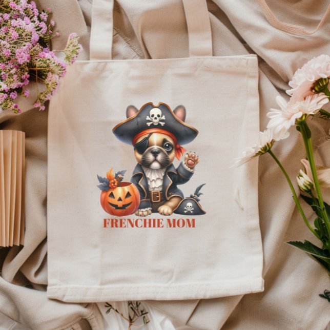 Pirate French Bulldog Halloween Frenchie Mum Tote Bag (Creator Uploaded)