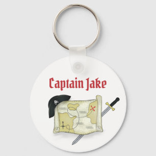 Pirate Fun Cute Map Personalised Custom Key Ring