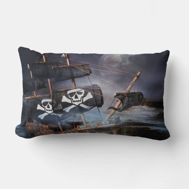 PIRATE GHOST SHIP LUMBAR CUSHION (Front)