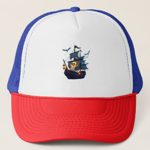 Pirate Ghost Ship � Scary Halloween Tee Trucker Hat