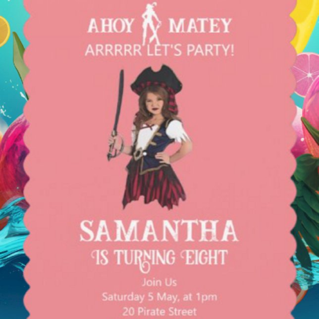 Pirate girl birthday invitation (Party Pirates  Is The Destination For Every Celebration And Every Moment.)