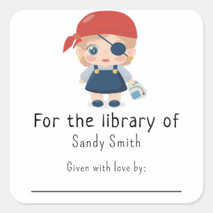 Pirate girl - For the library of Square Sticker