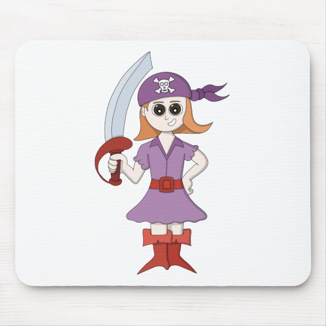 Pirate Girl Mouse Pad (Front)