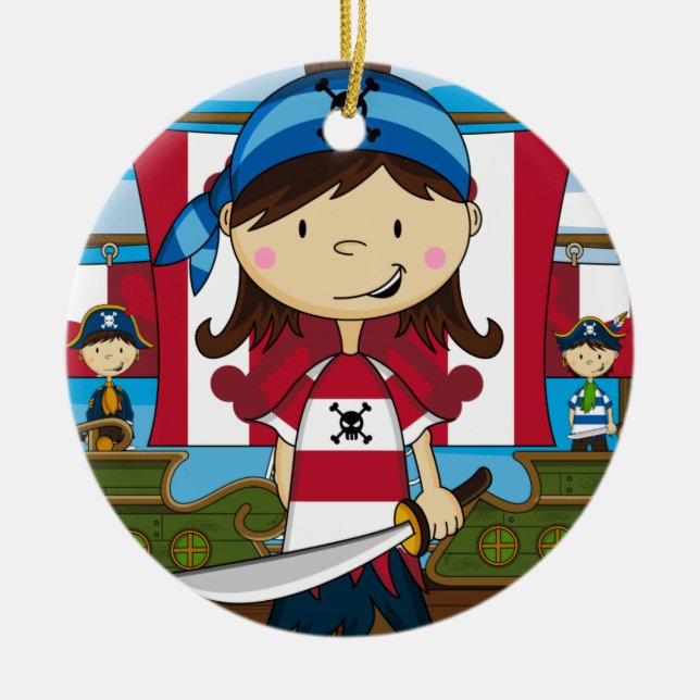 Pirate Girl Ornament (Front)