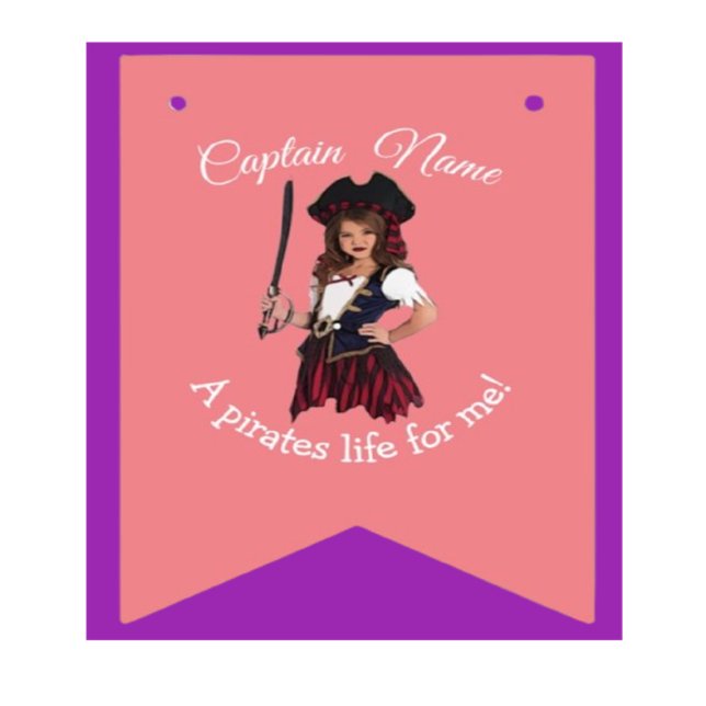 Pirate Girl Pink Theme Bunting (Order our Pirate Girl Pink Bunting Flags today and let the adventure begin!)