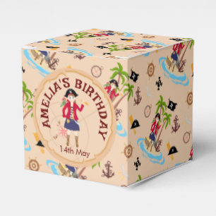 Pirate Girl Treasure Map Fun Birthday Party Favour Box