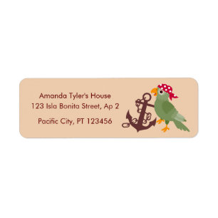 Pirate Girl Treasure Map Fun Birthday Party Return Address Label