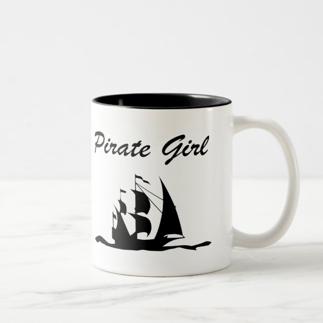 pirate girl Two-Tone coffee mug (Right)