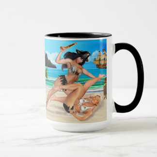 PIRATE GIRLS CATFIGHTING MUG