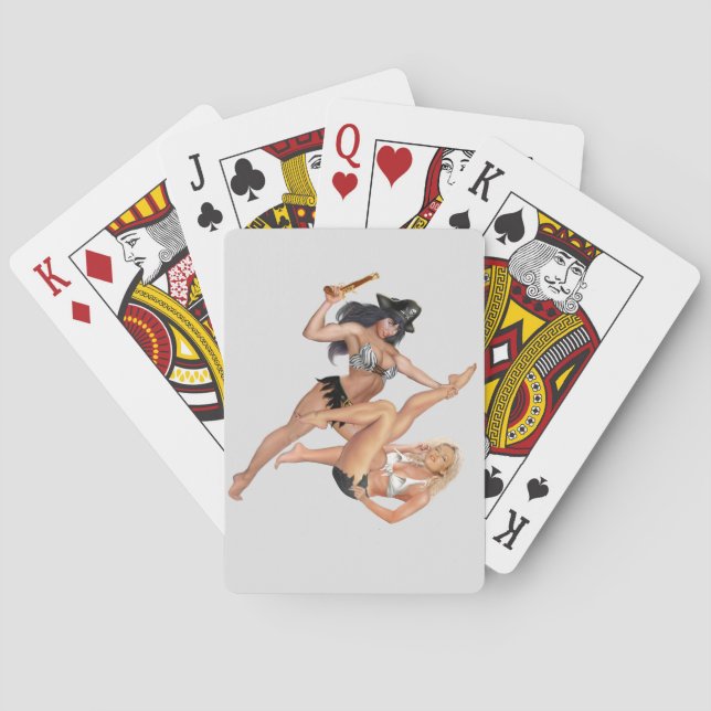 PIRATE GIRLS CATFIGHTING PLAYING CARDS (Back)