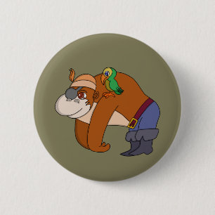 Pirate Gorilla 6 Cm Round Badge
