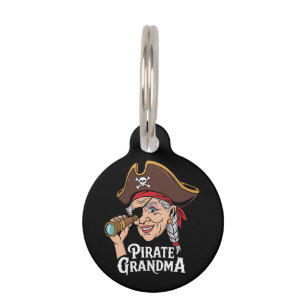 Pirate Grandma Funny Grandmother Halloween Costume Pet Tag