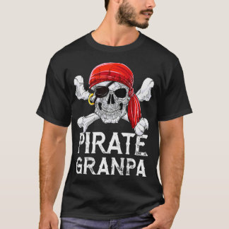 Pirate Grandpa T shirt Jolly Roger Flag Skull  Cro