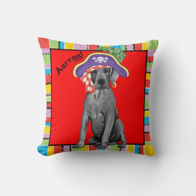 Pirate Great Dane Cushion (Front)