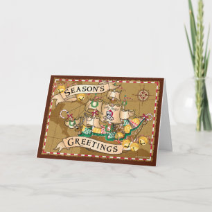 Pirate Greetings Yo Ho Ho Holiday Gingerbread Ship Card