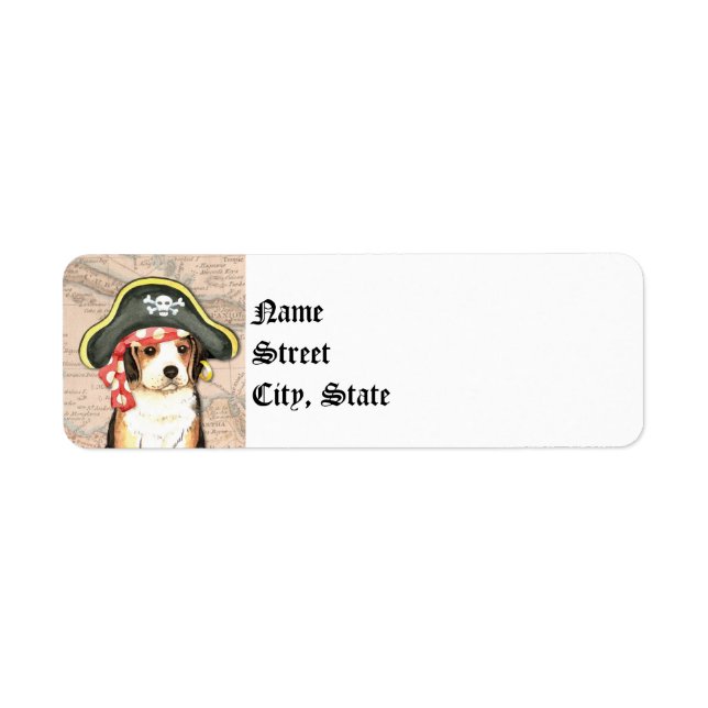 Pirate Hat Beagle Return Address Label (Front)
