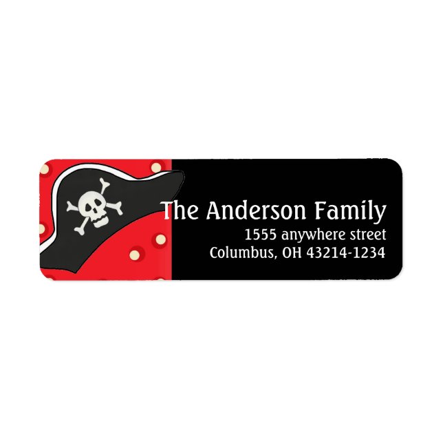 Pirate Hat Return Address Labels (Front)