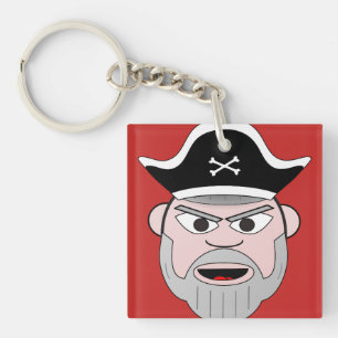 Pirate Head Art Design Key Ring